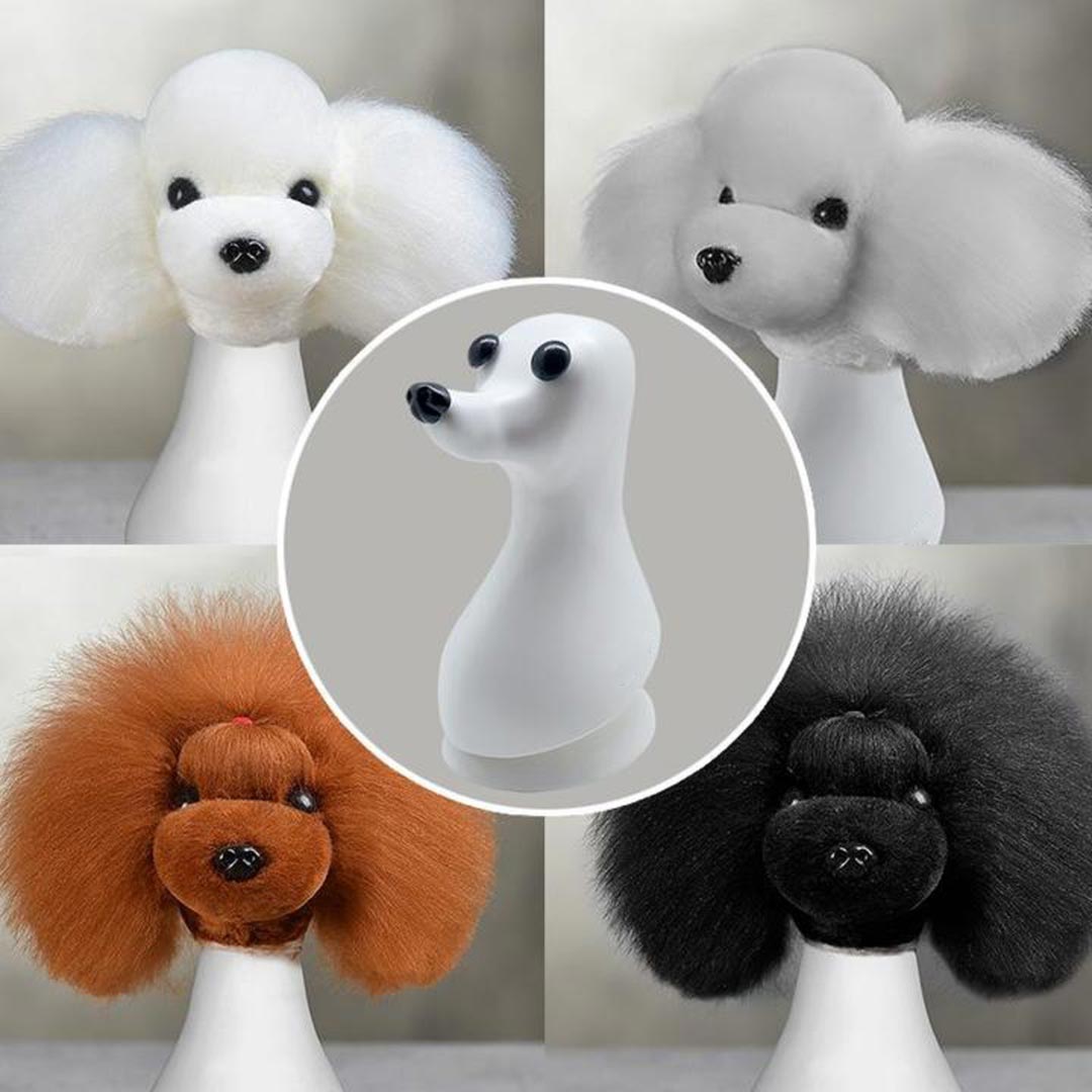 Maniquí de cabeza de perro para entrenamiento con peluca en diferentes colores