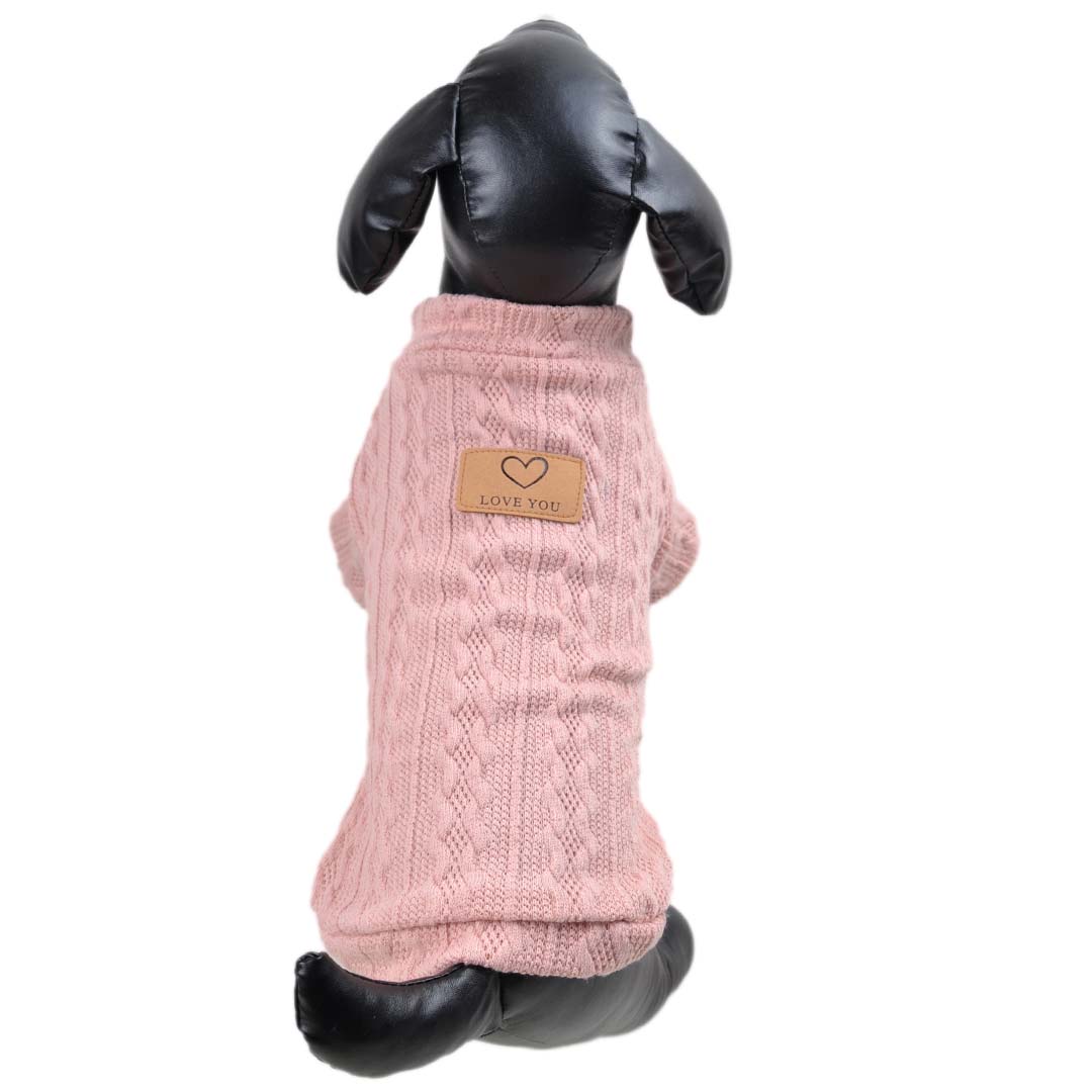 Jersey para perros con un moderno diseño de punto en color rosa