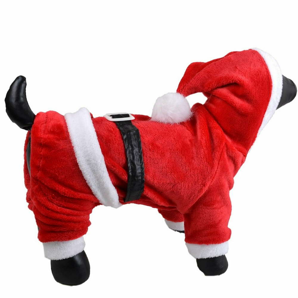 Mono cálido de Santa Claus para perros de GogiPet, rojo con capucha