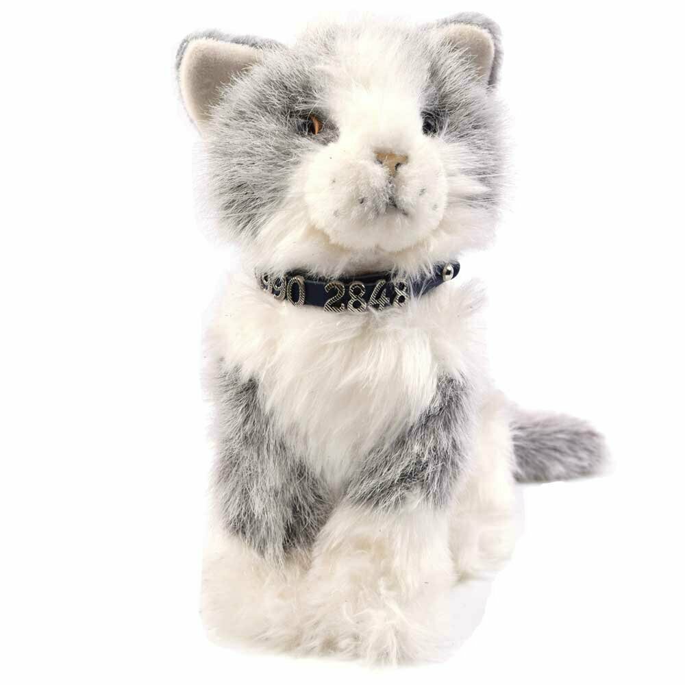 Collar para gatos y cachorros en cuero azul personalizado GogiPet®