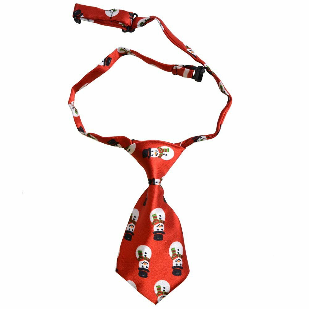 Corbata para perros roja con muñecos de nieve de GogiPet
