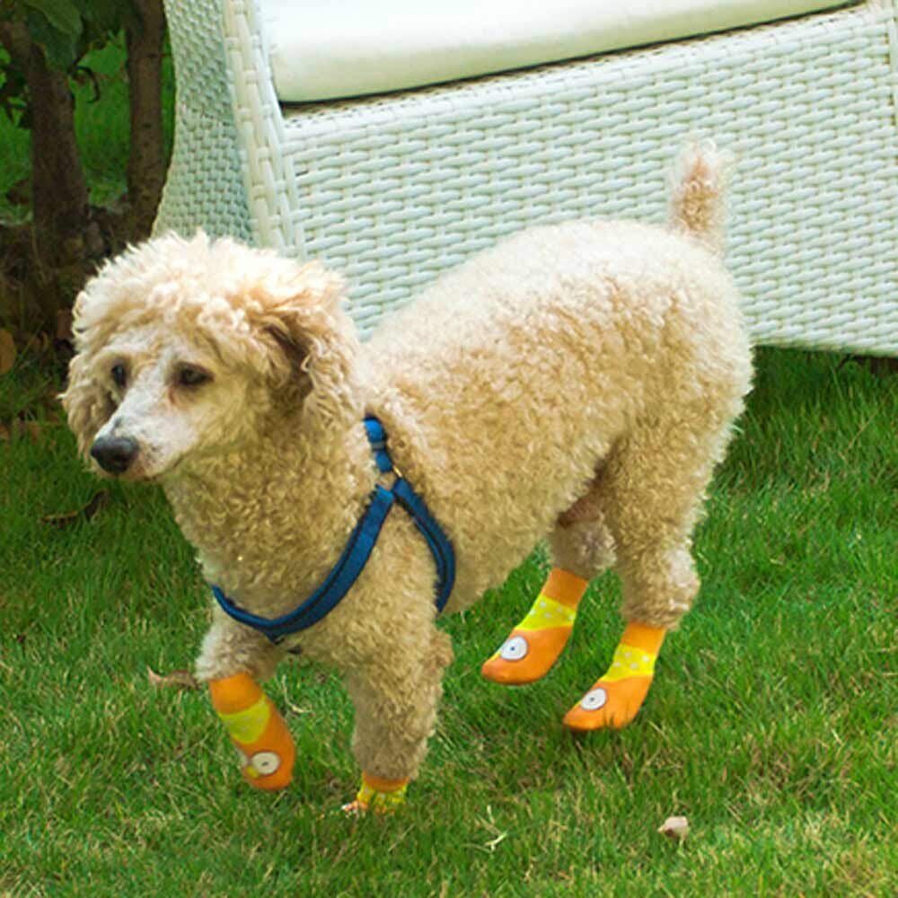 Botas para perros de Simpson naranja con suela de goma 