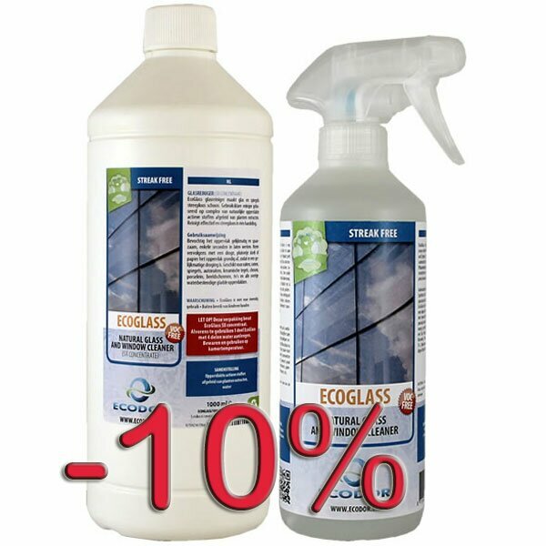 Ahorre un 10% con el pack ahorro EcoGlass para limpiar ventanas y superficies en el hogar.