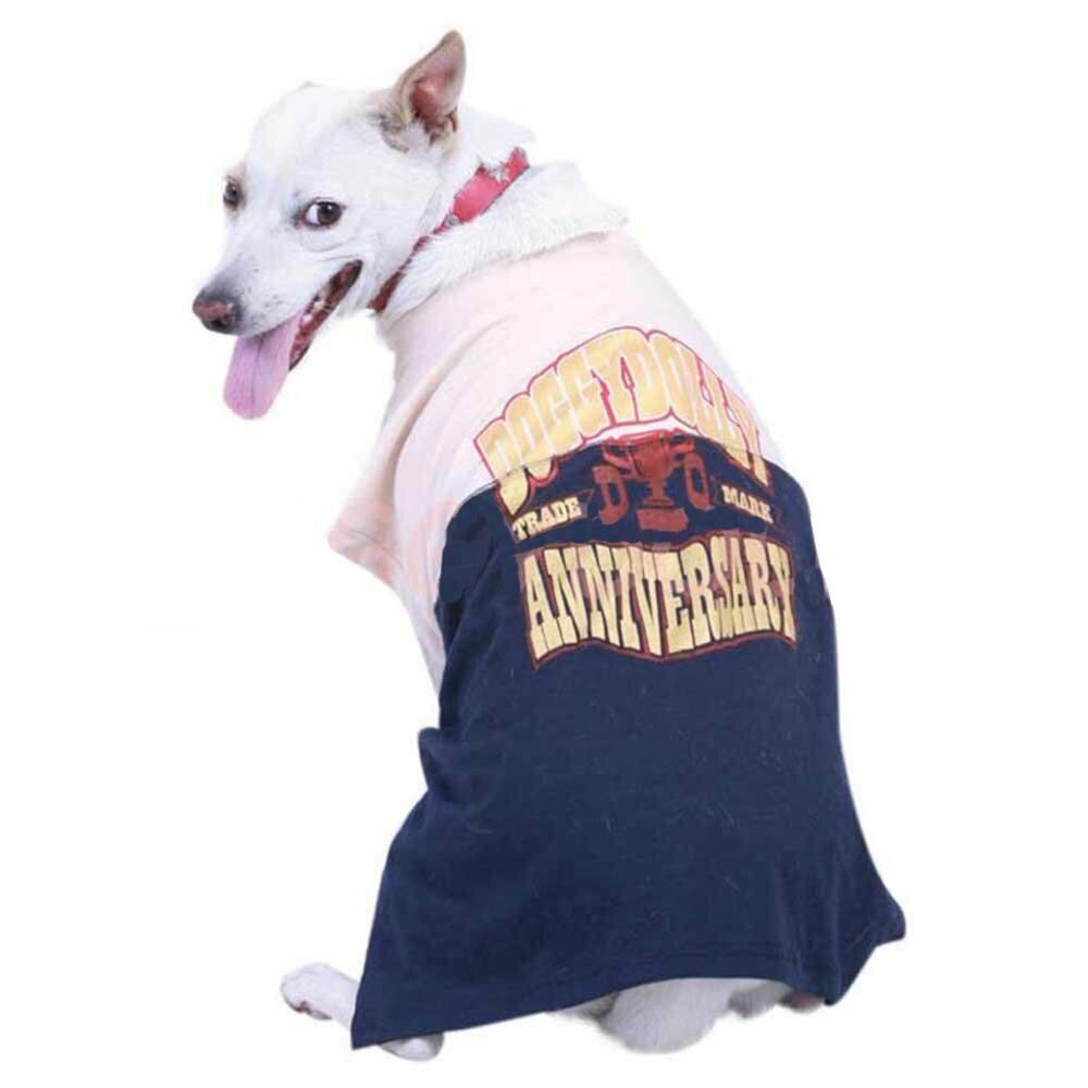 Camiseta para perros grandes "Anniversary" de DoggyDolly, azul