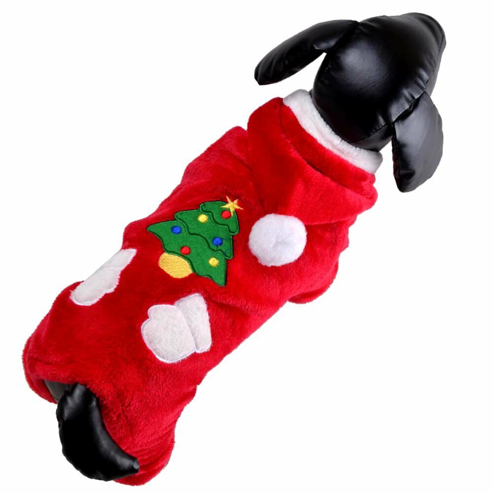 Mono navideño de algodón para perros de GogiPet, rojo
