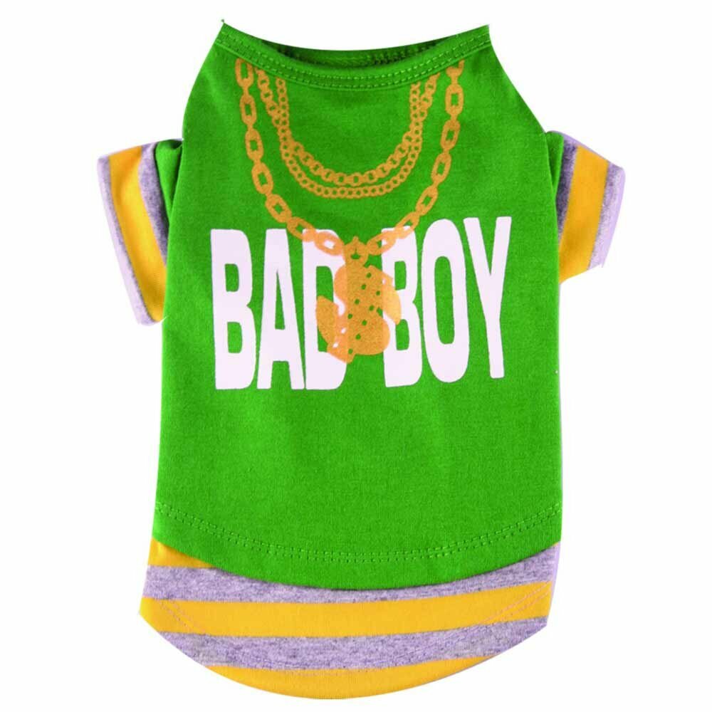 Camiseta para perros "Bad Boy" de DoggyDolly, verde