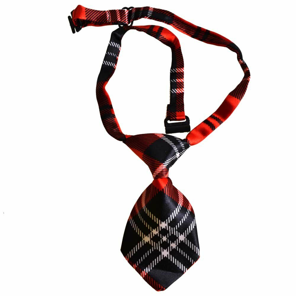 Corbata para perros hecha a mano de cuadros rojos y negros GogiPet