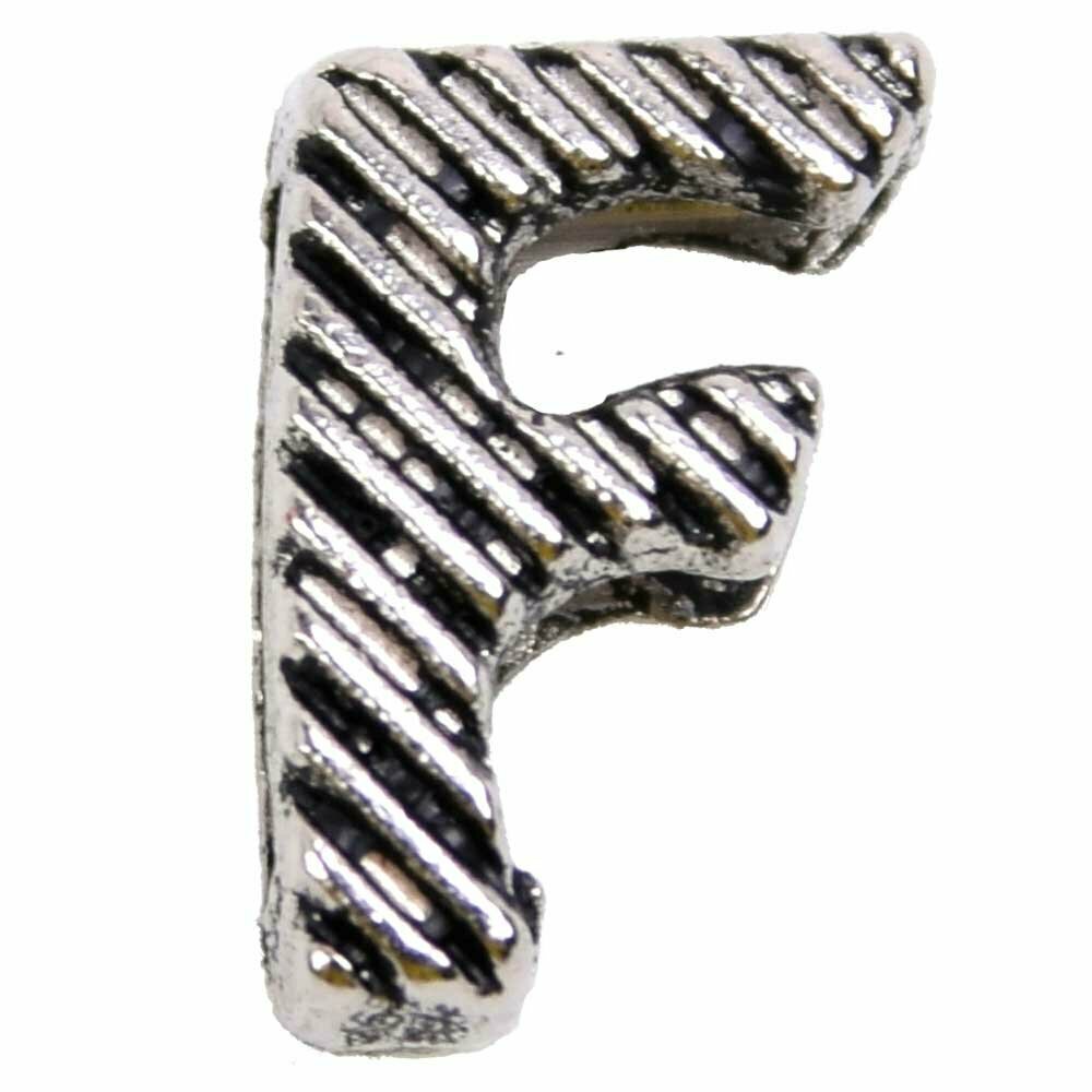 Letra F de metal de 10 mm., para crear collares personalizados