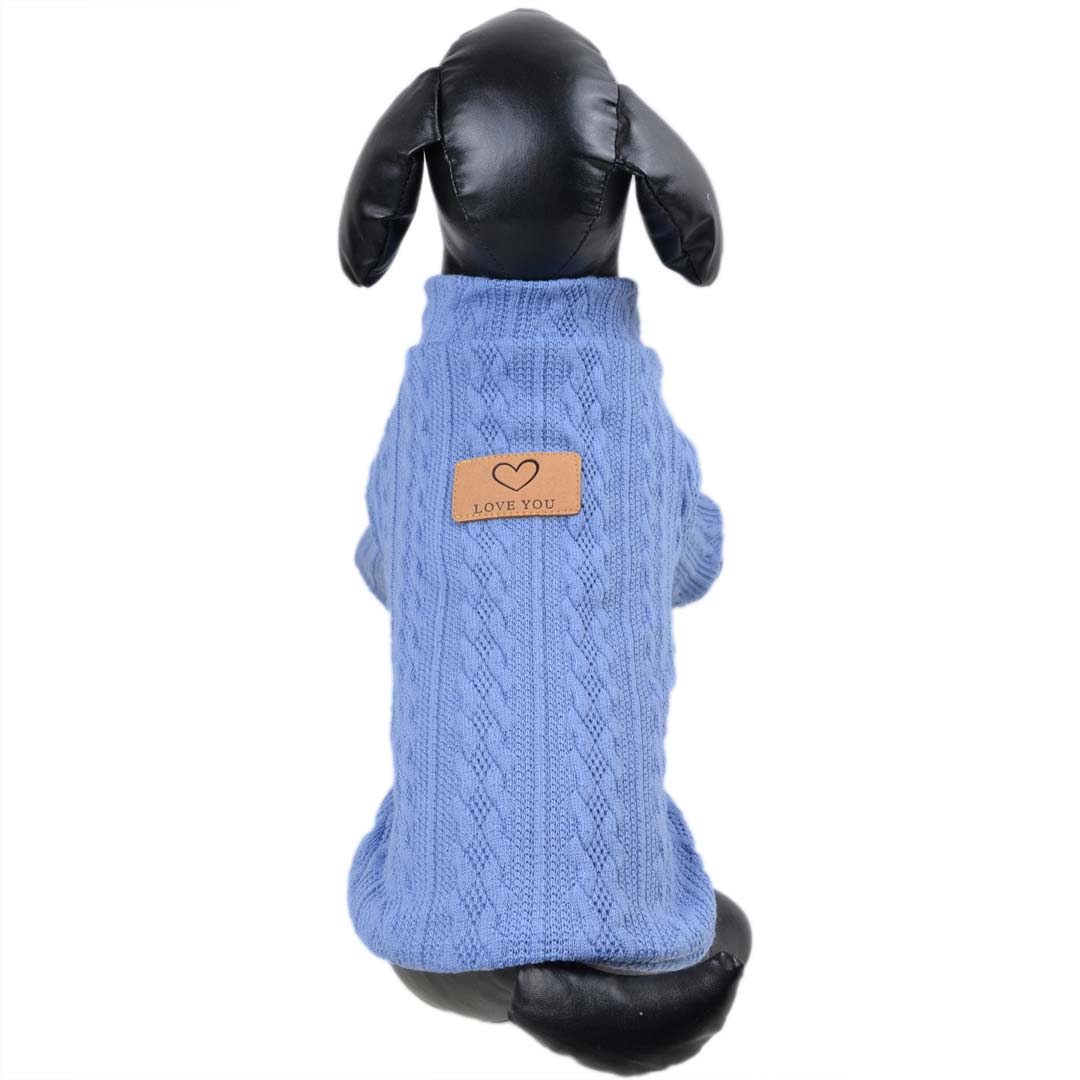 Jersey para perros con un moderno diseño de punto en color azul claro