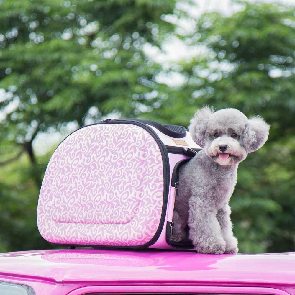 Transportín deportivo para perros rosa