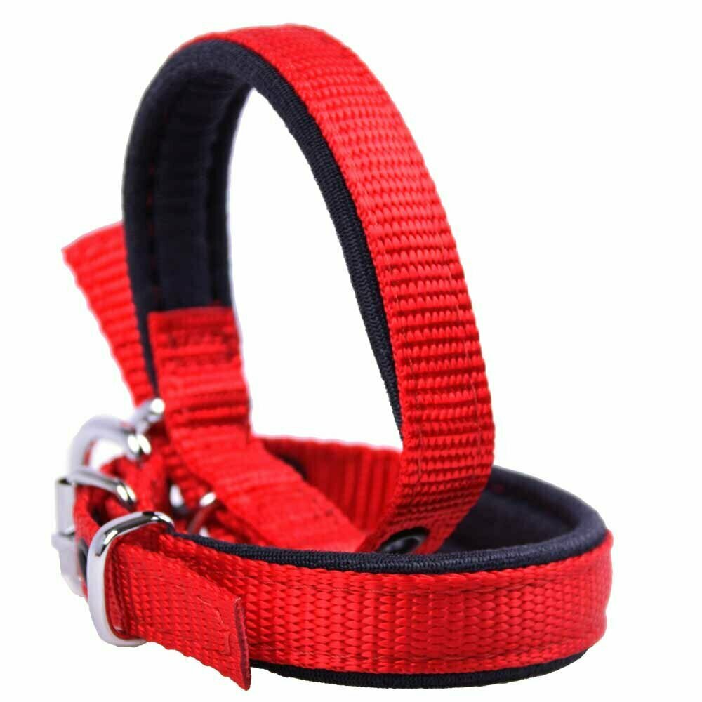 Collar para perros acolchado textil Confort de GogiPet®, rojo