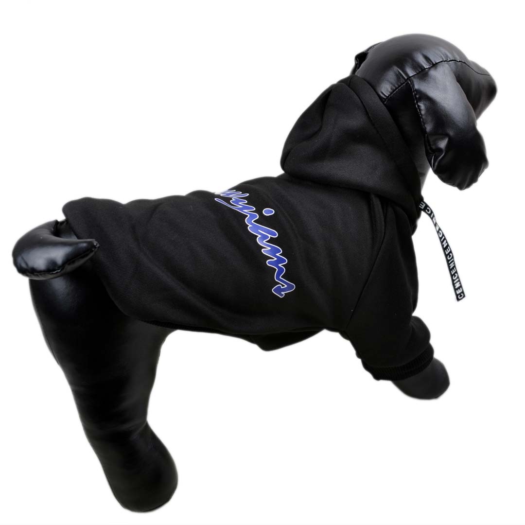 Sudadera para perros deportiva con capucha en color negro