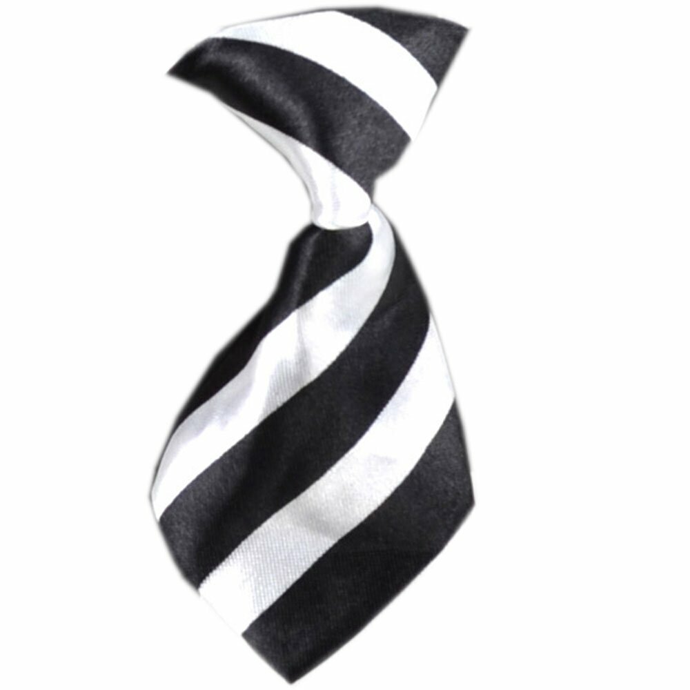 Corbata para perros con rayas negras y blancas